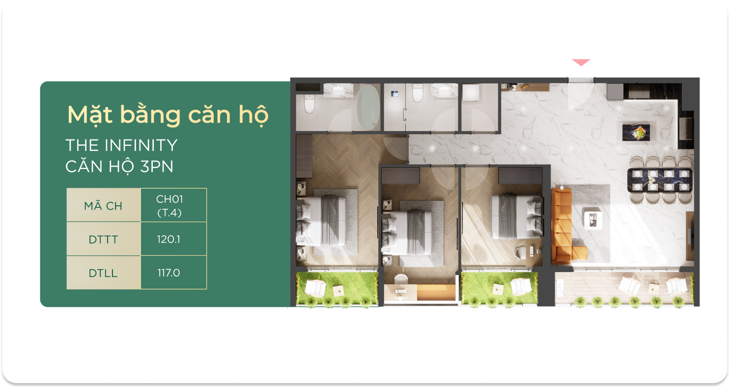 The Infinity Dĩ An loại 3 PHÒNG NGỦ