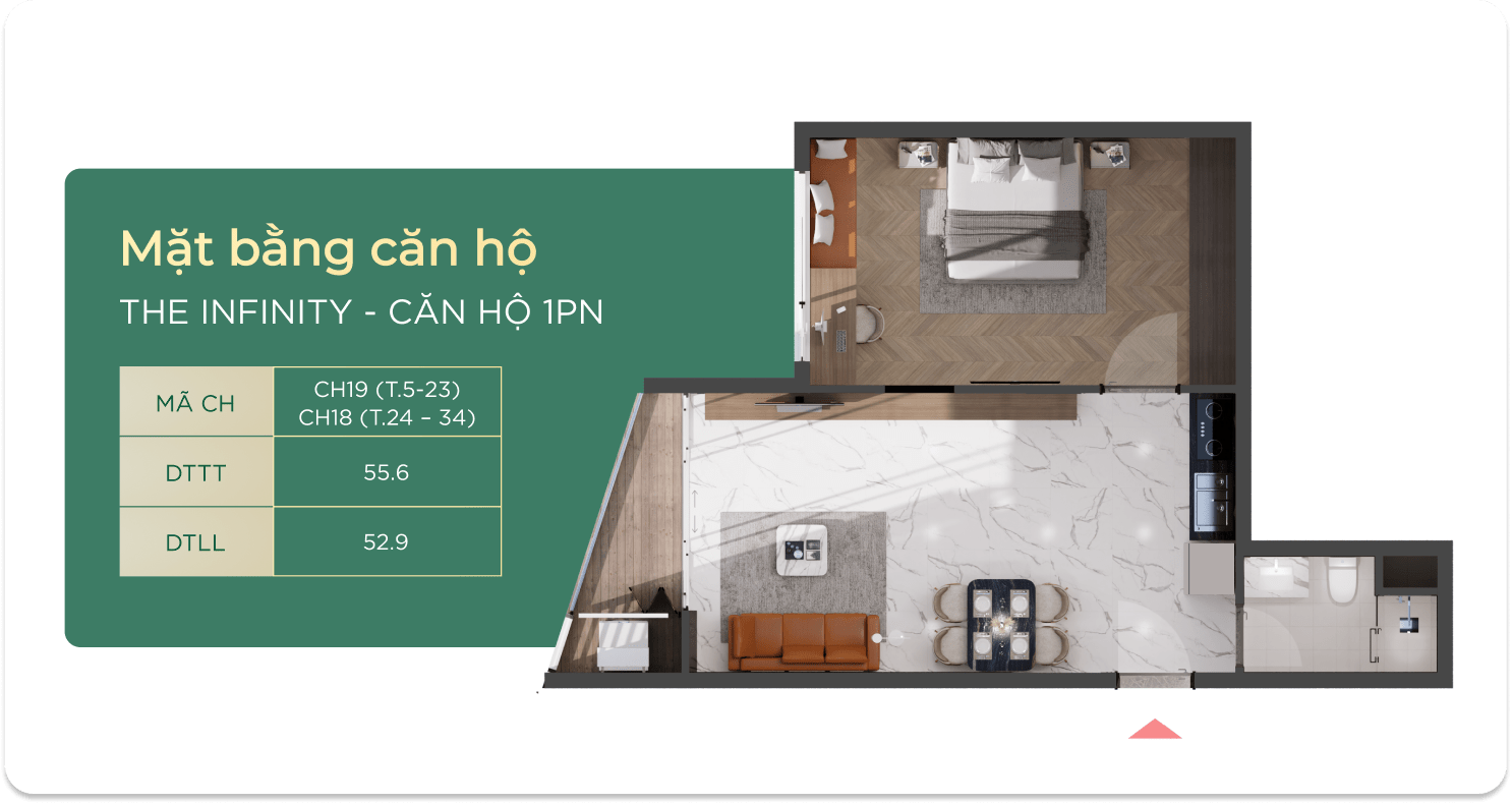 The Infinity Dĩ An loại 1 PHÒNG NGỦ