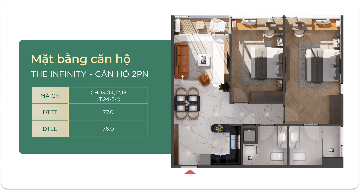 The Infinity Dĩ An loại 2 PHÒNG NGỦ