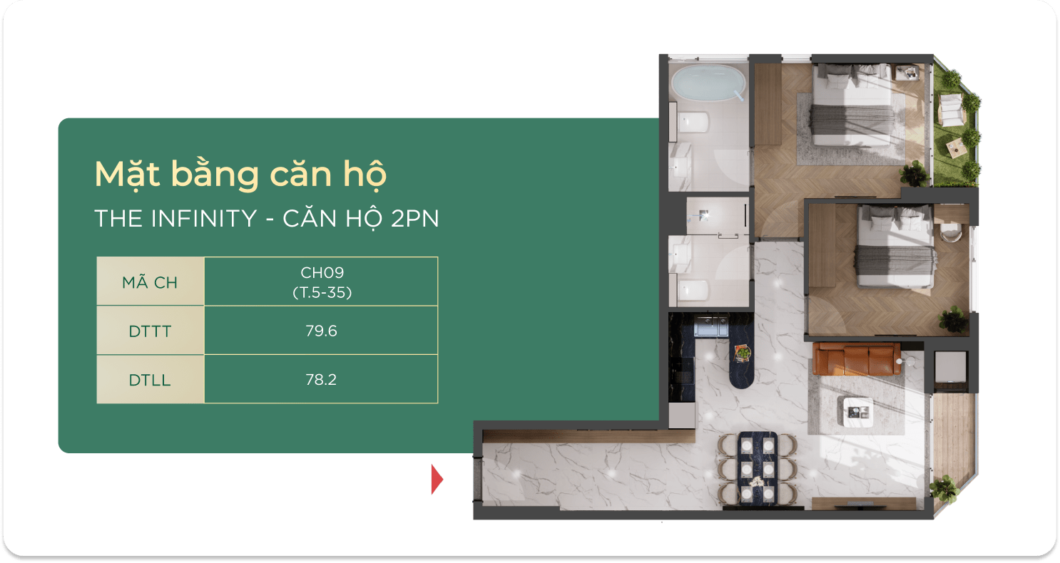 The Infinity Dĩ An loại 2 PHÒNG NGỦ
