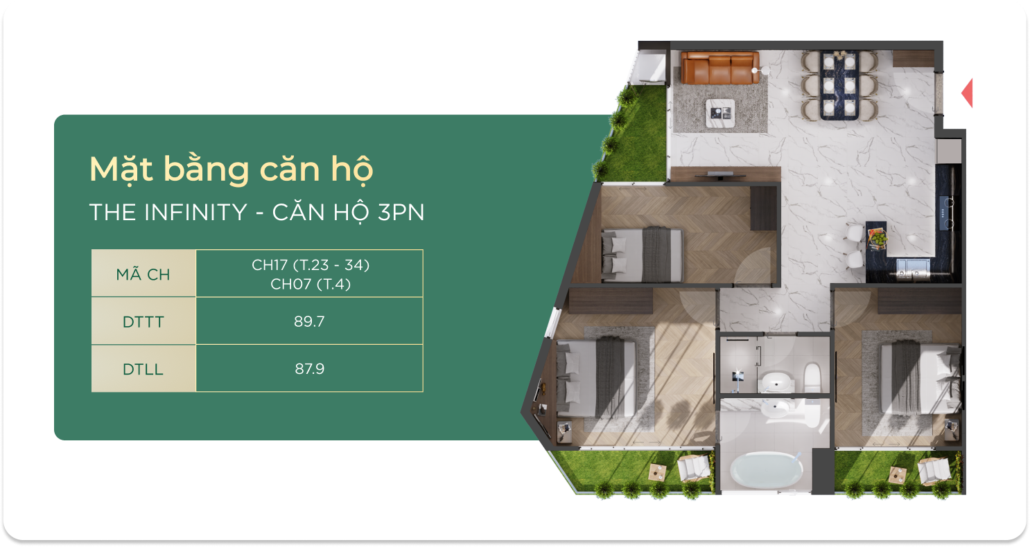The Infinity Dĩ An loại 3 PHÒNG NGỦ