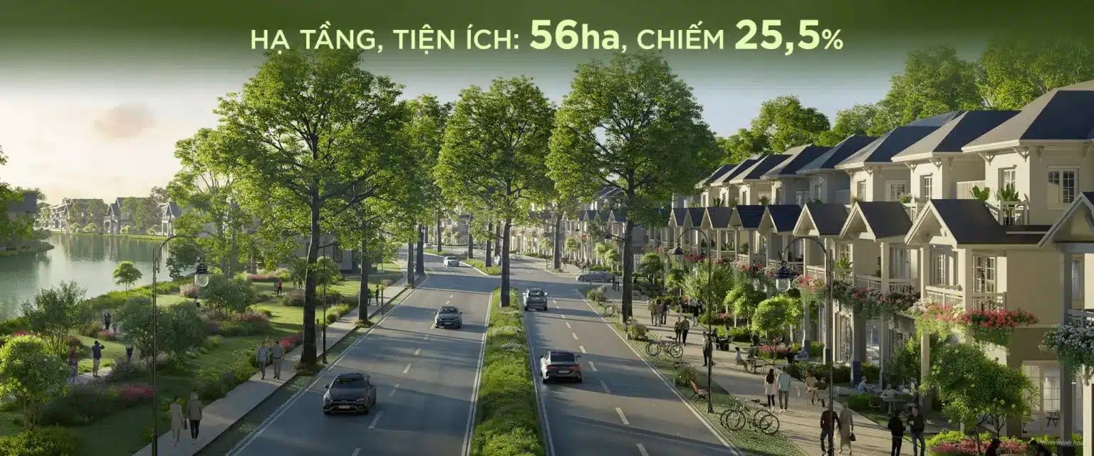 Eco Retreat dành 56ha, chiếm 25,5% tổng diện tích cho hạ tầng và tiện ích