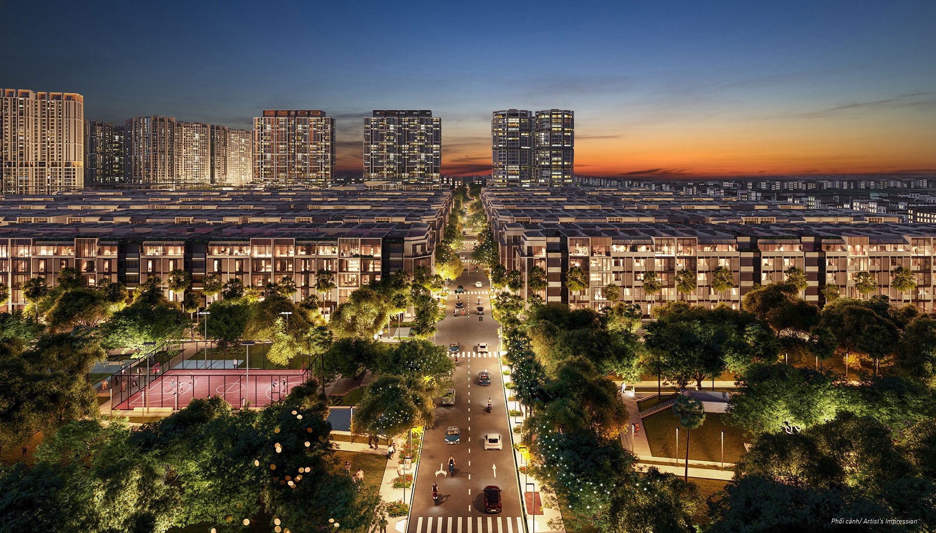 Phân khu Soho The Global City với những loại hình kinh doanh sầm uất về đêm