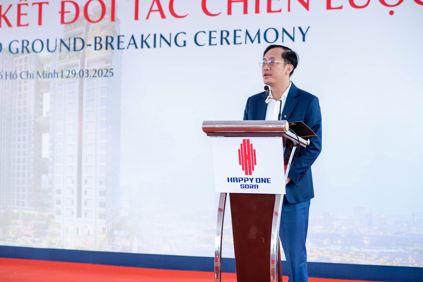 Ông Nguyễn Thanh Giàu, Phó Giám đốc Ngân hàng Vietcombank - CN Tân Định phát biểu tại sự kiện